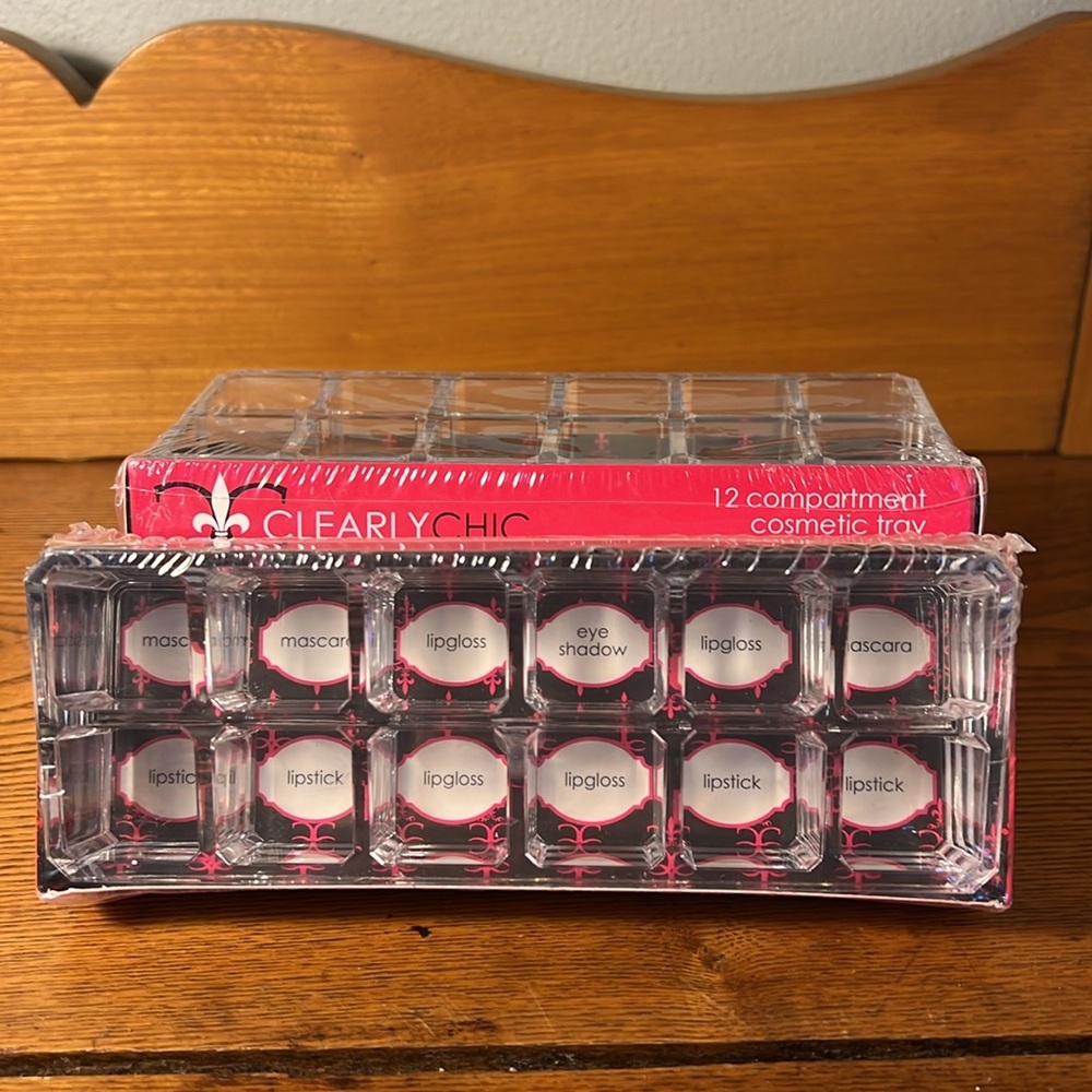 Clear Acrylic Lipstick Cosmetic Organizer Set of Three NWT